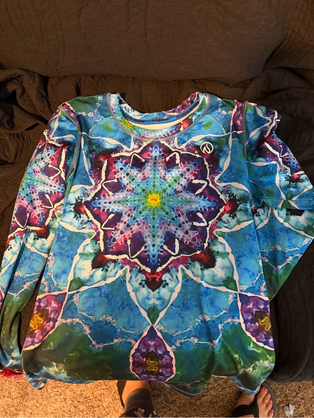 INKnBURN Blue Multi-Color Mandala Long Sleeve Top